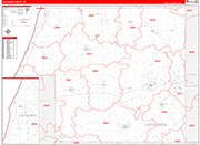 Van Buren County Wall Map Red Line Style